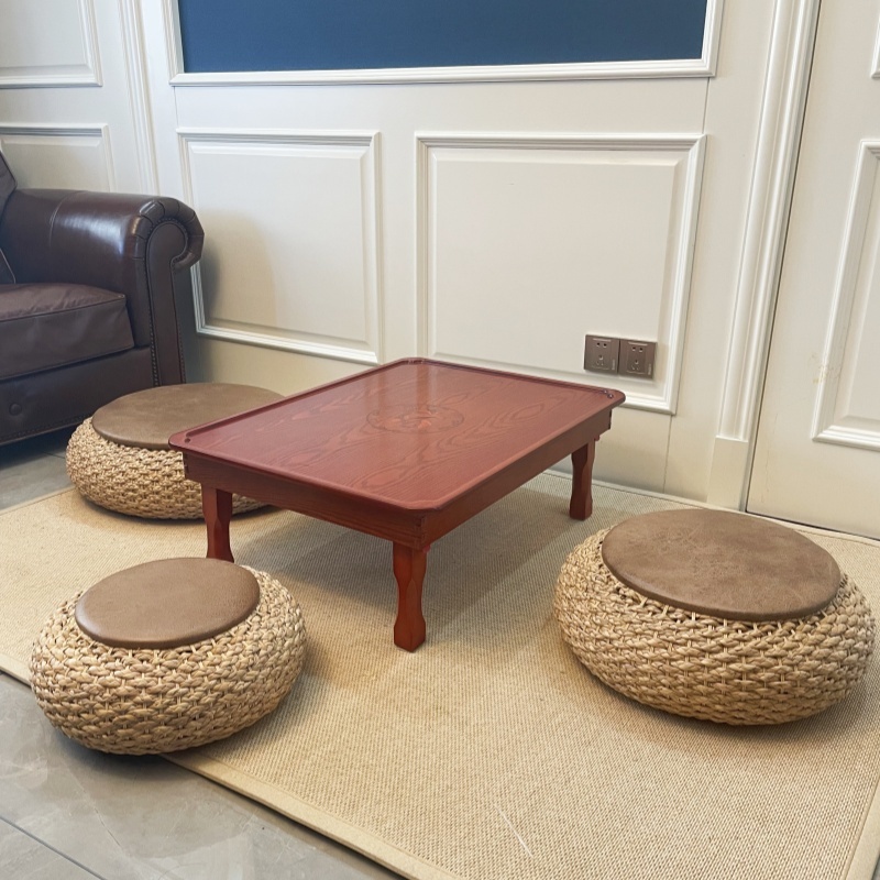 Traditional Korean Soban Folding Table, Rectangle Design Portable Low Dining & Breakfast Tray Table