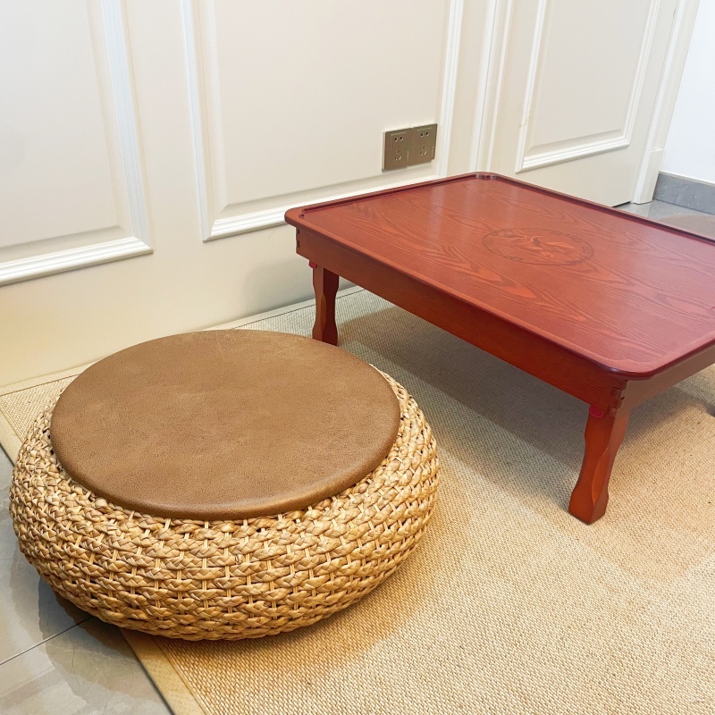 Straw Round Pouf – Natural & Boho Chic Footstool for Your Home
