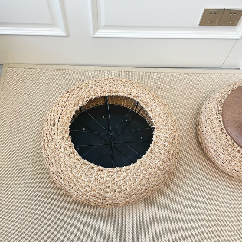 Straw Round Pouf – Natural & Boho Chic Footstool for Your Home