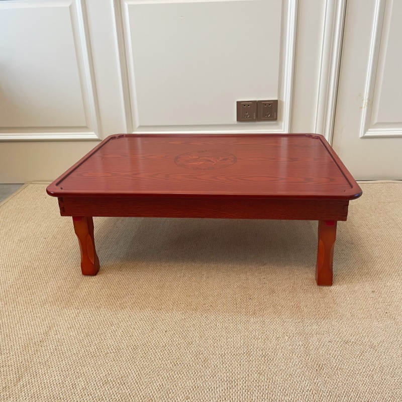Traditional Korean Soban Folding Table, Rectangle Design Portable Low Dining & Breakfast Tray Table