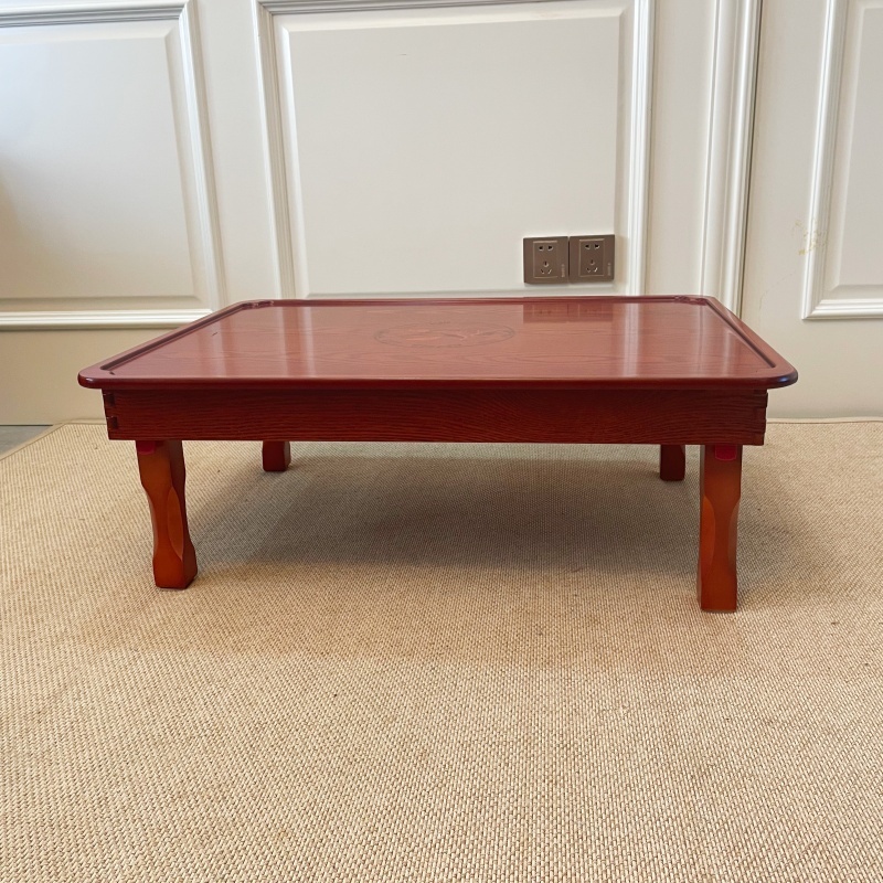 Traditional Korean Soban Folding Table, Rectangle Design Portable Low Dining & Breakfast Tray Table