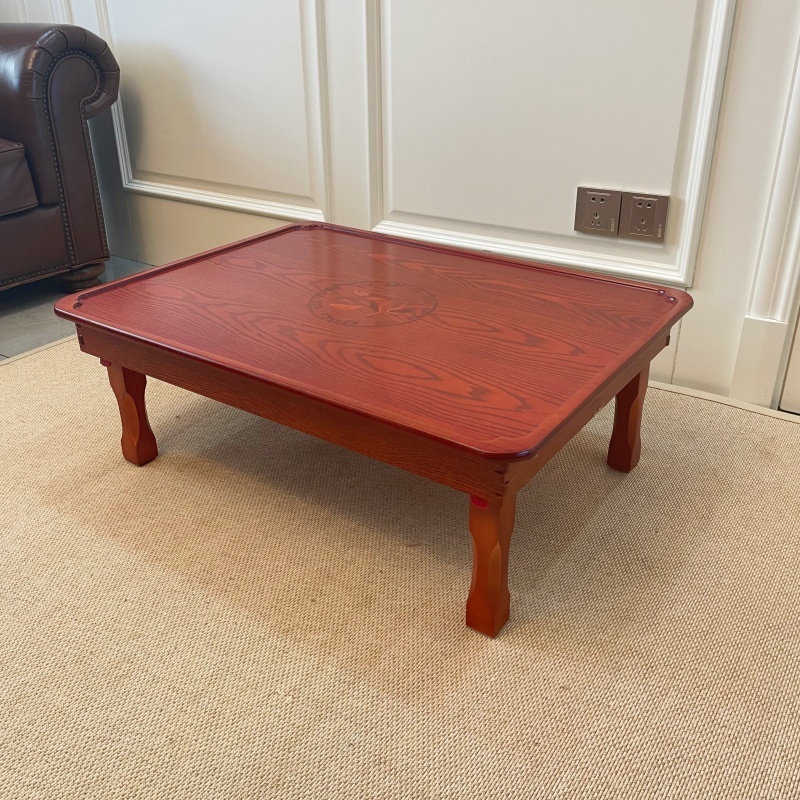 Traditional Korean Soban Folding Table, Rectangle Design Portable Low Dining & Breakfast Tray Table