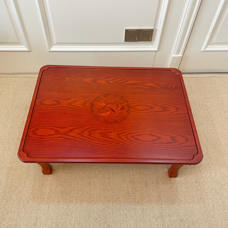 Traditional Korean Soban Folding Table, Rectangle Design Portable Low Dining & Breakfast Tray Table