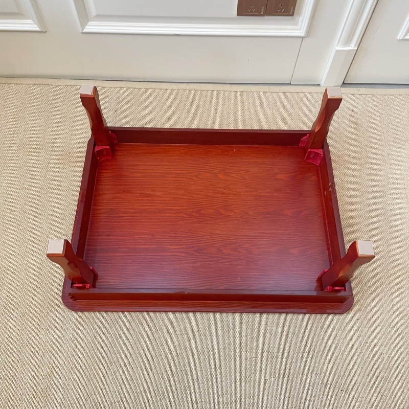 Traditional Korean Soban Folding Table, Rectangle Design Portable Low Dining & Breakfast Tray Table