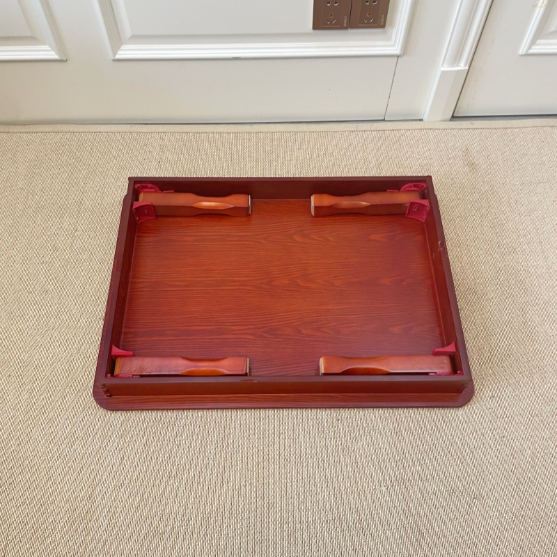 Traditional Korean Soban Folding Table, Rectangle Design Portable Low Dining & Breakfast Tray Table