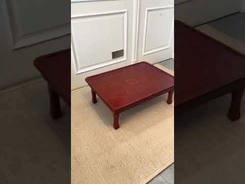 Traditional Korean Soban Folding Table, Rectangle Design Portable Low Dining & Breakfast Tray Table