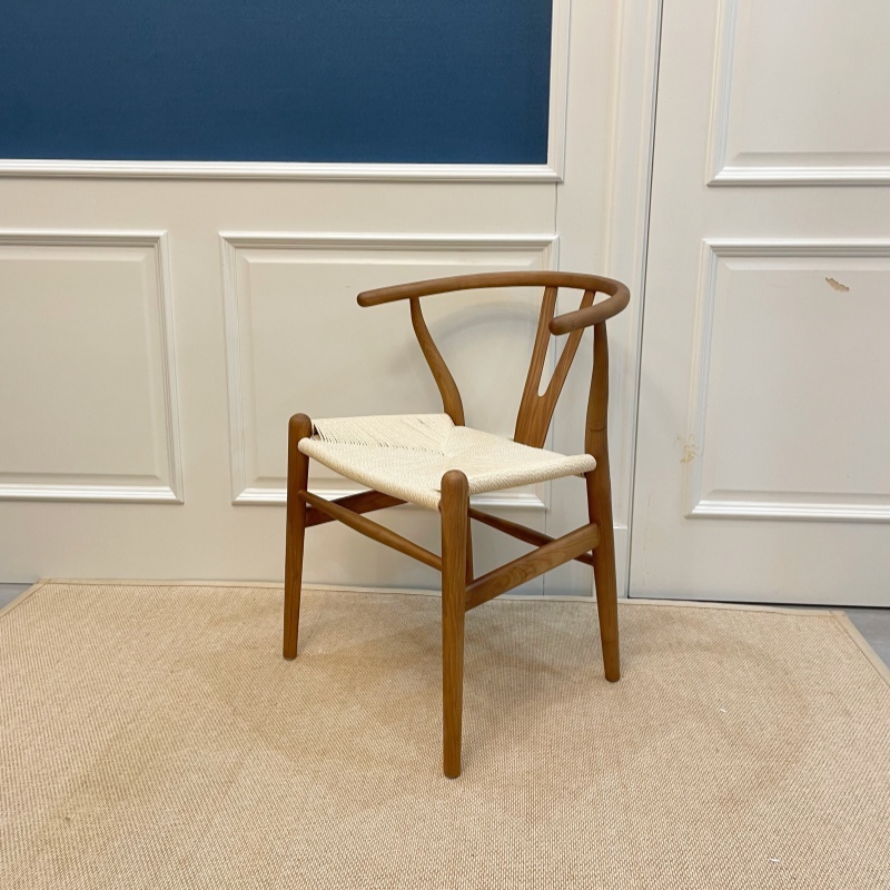 Hans Wegner Y Chair (Wishbone Chair) in Solid Ash wood Walnut Color Oil Finish