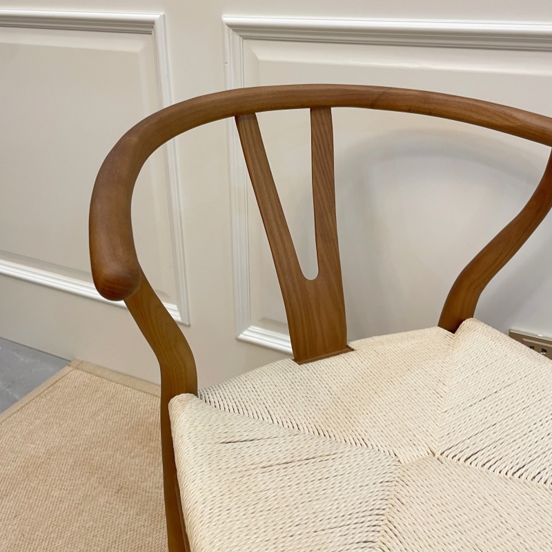Hans Wegner Y Chair (Wishbone Chair) in Solid Ash wood Walnut Color Oil Finish