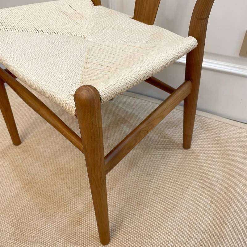 Hans Wegner Y Chair (Wishbone Chair) in Solid Ash wood Walnut Color Oil Finish