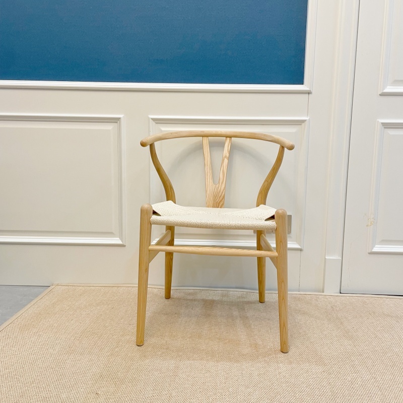 Hans Wegner Y Chair (Wishbone Chair) in Solid Ash wood Natural Finish Oil Finish