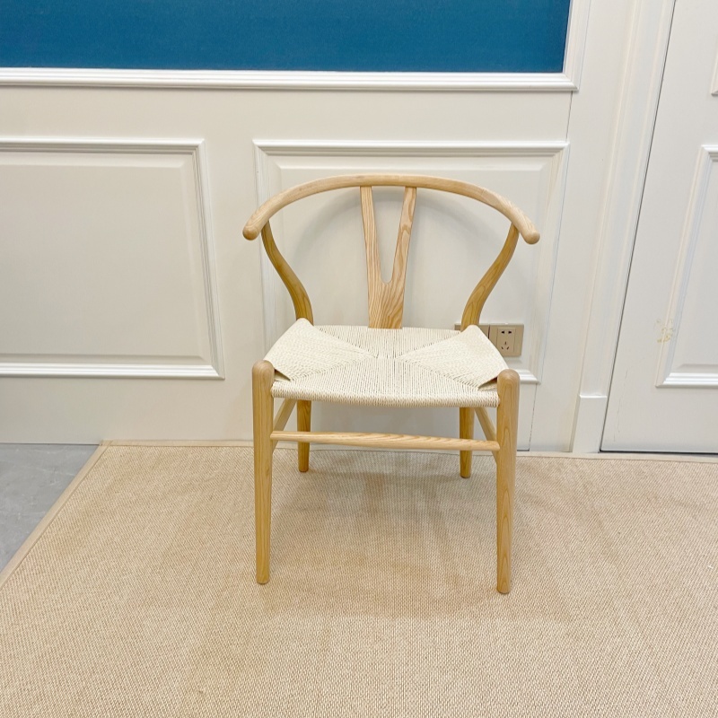 Hans Wegner Y Chair (Wishbone Chair) in Solid Ash wood Natural Finish Oil Finish