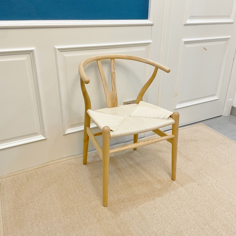 Hans Wegner Y Chair (Wishbone Chair) in Solid Ash wood Natural Finish Oil Finish