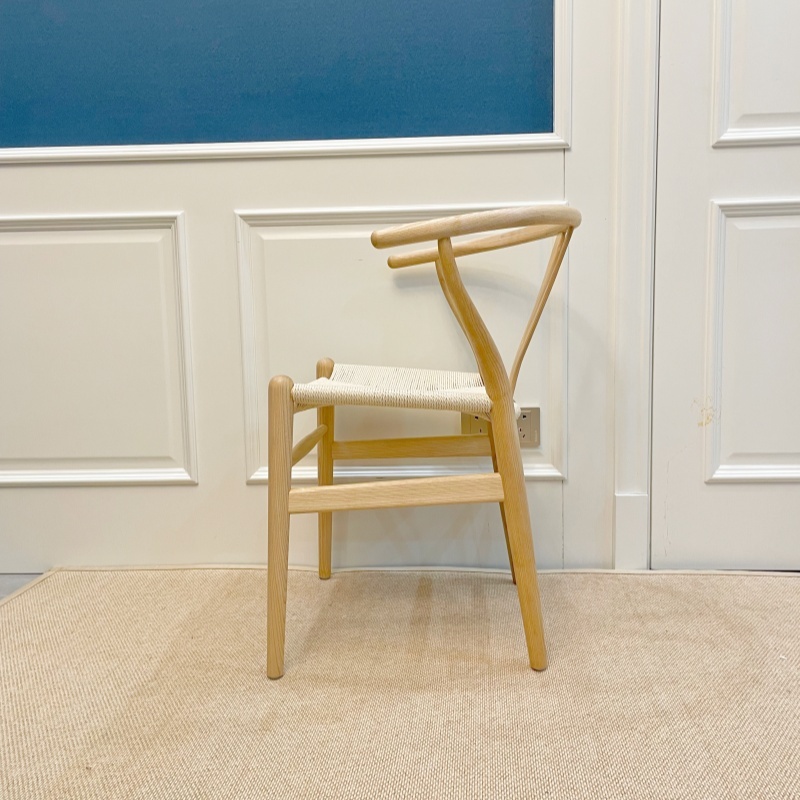Hans Wegner Y Chair (Wishbone Chair) in Solid Ash wood Natural Finish Oil Finish
