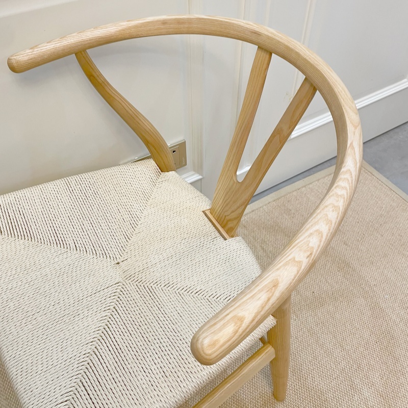 Hans Wegner Y Chair (Wishbone Chair) in Solid Ash wood Natural Finish Oil Finish