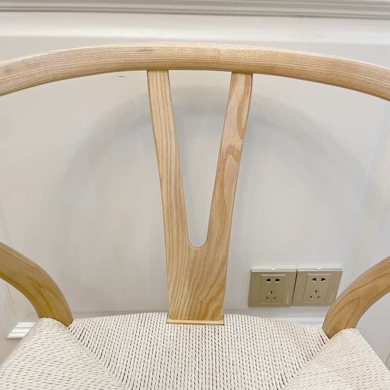 Hans Wegner Y Chair (Wishbone Chair) in Solid Ash wood Natural Finish Oil Finish