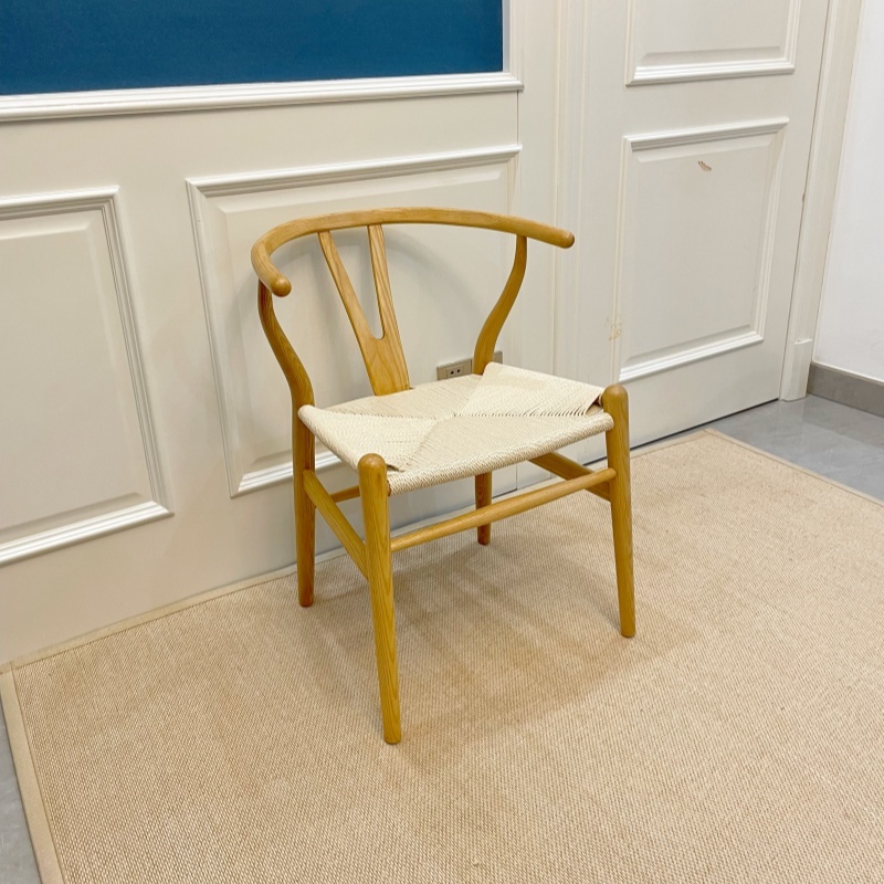 Hans Wegner Y Chair (Wishbone Chair) in Solid Ash wood Honey Color Oil Finish