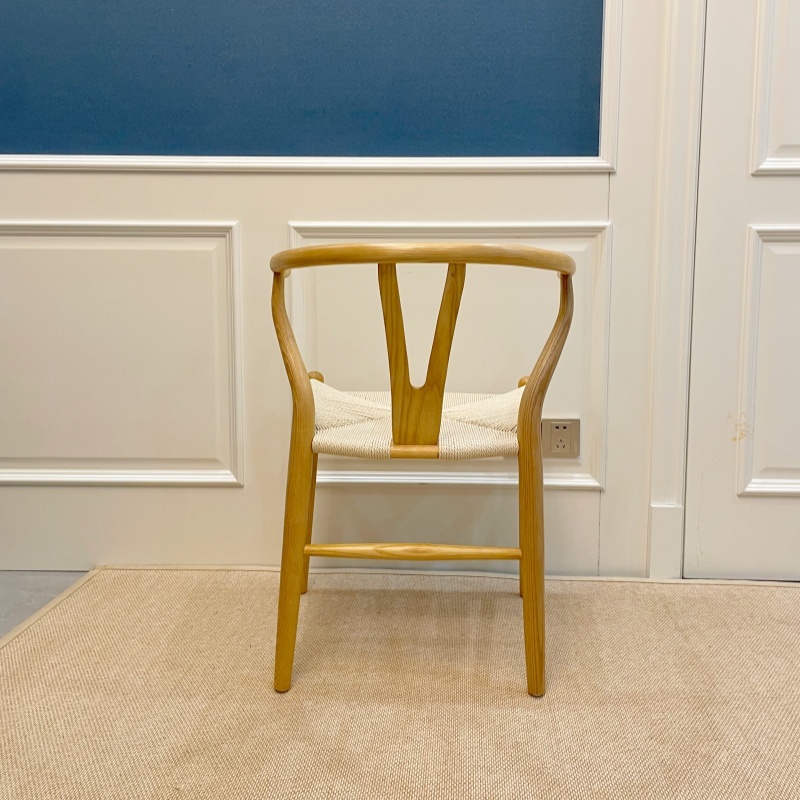Hans Wegner Y Chair (Wishbone Chair) in Solid Ash wood Honey Color Oil Finish
