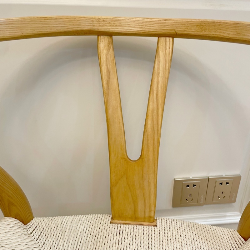 Hans Wegner Y Chair (Wishbone Chair) in Solid Ash wood Honey Color Oil Finish