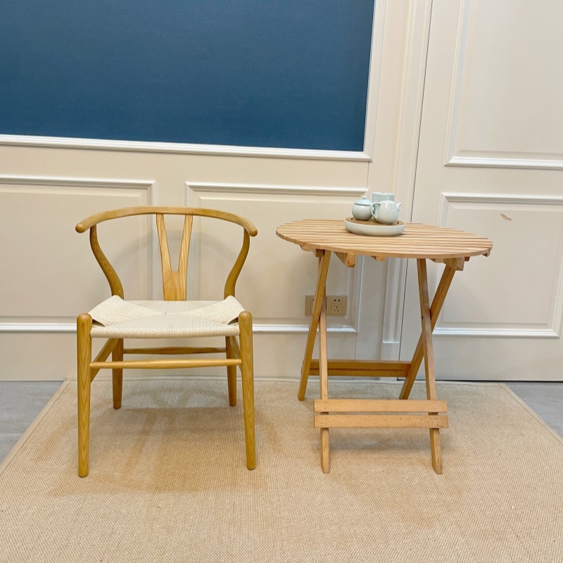Hans Wegner Y Chair (Wishbone Chair) in Solid Ash wood Honey Color Oil Finish