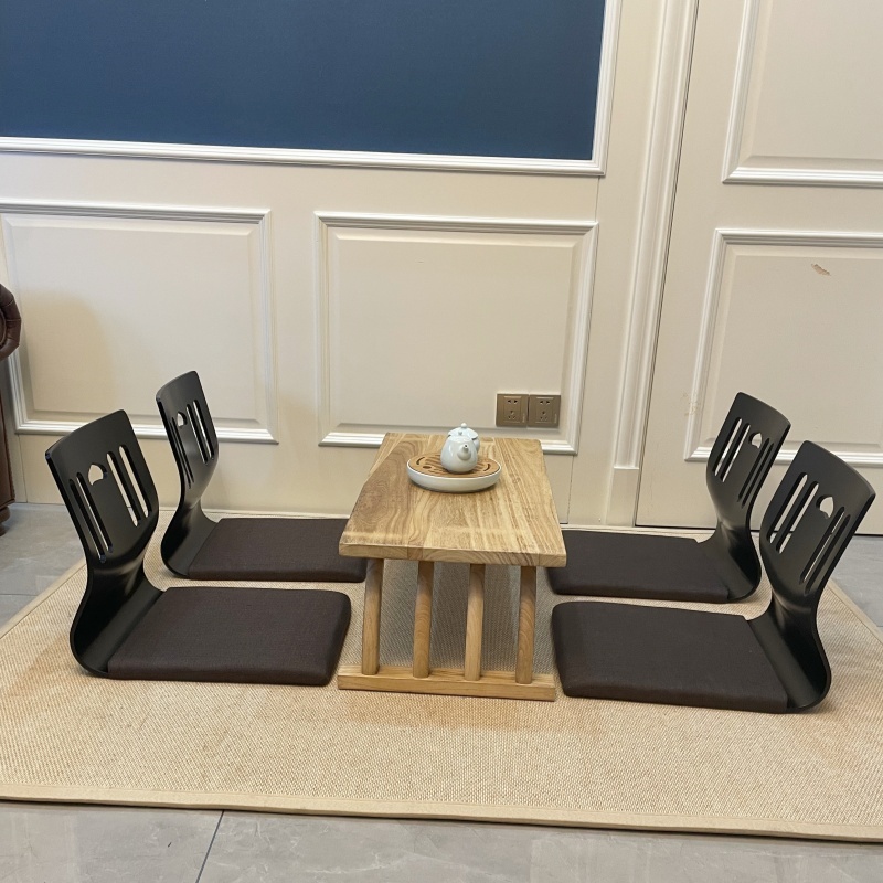 4pcs/lot Japanese Style Zaisu Chair - Black Finish
