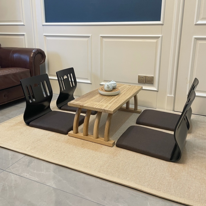4pcs/lot Japanese Style Zaisu Chair - Black Finish