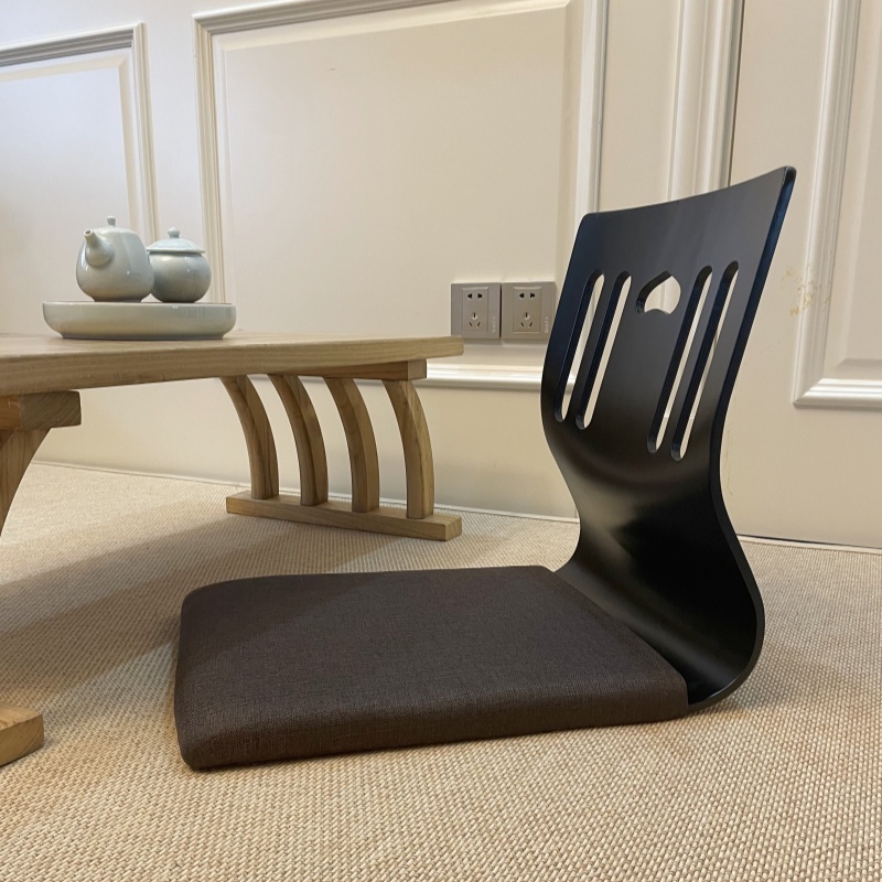 4pcs/lot Japanese Style Zaisu Chair - Black Finish