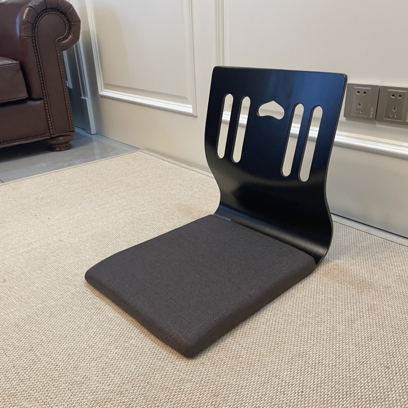4pcs/lot Japanese Style Zaisu Chair - Black Finish
