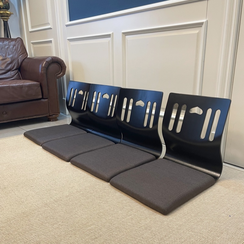 4pcs/lot Japanese Style Zaisu Chair - Black Finish