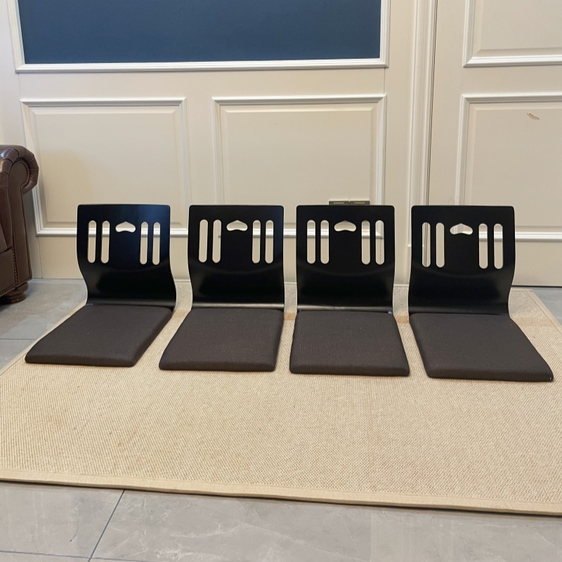 4pcs/lot Japanese Style Zaisu Chair - Black Finish
