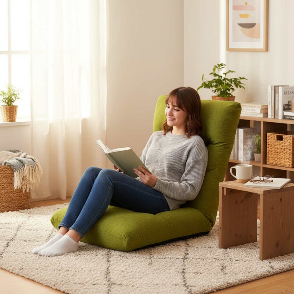 Adjustable Floor Chair – 14 Positions, Foldable & Portable for Comfort