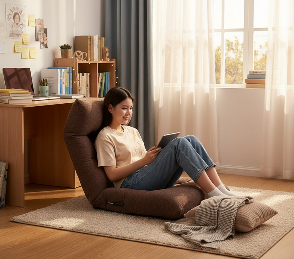 Adjustable Floor Chair – 14 Positions, Foldable & Portable for Comfort