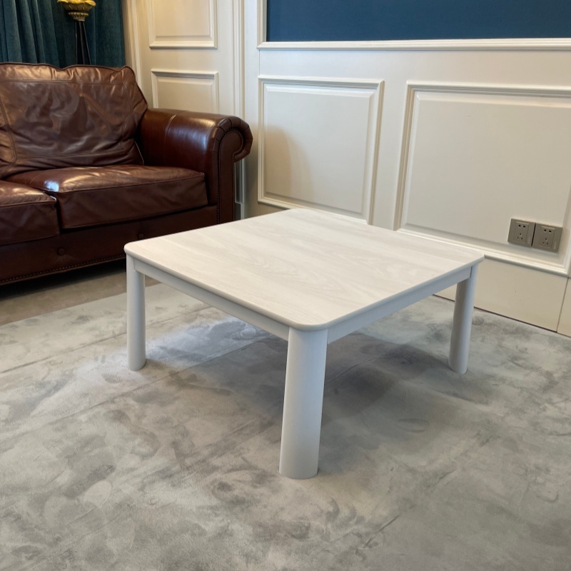 Low-Profile Kotatsu Set - Complete 4-Piece Kit with White Table