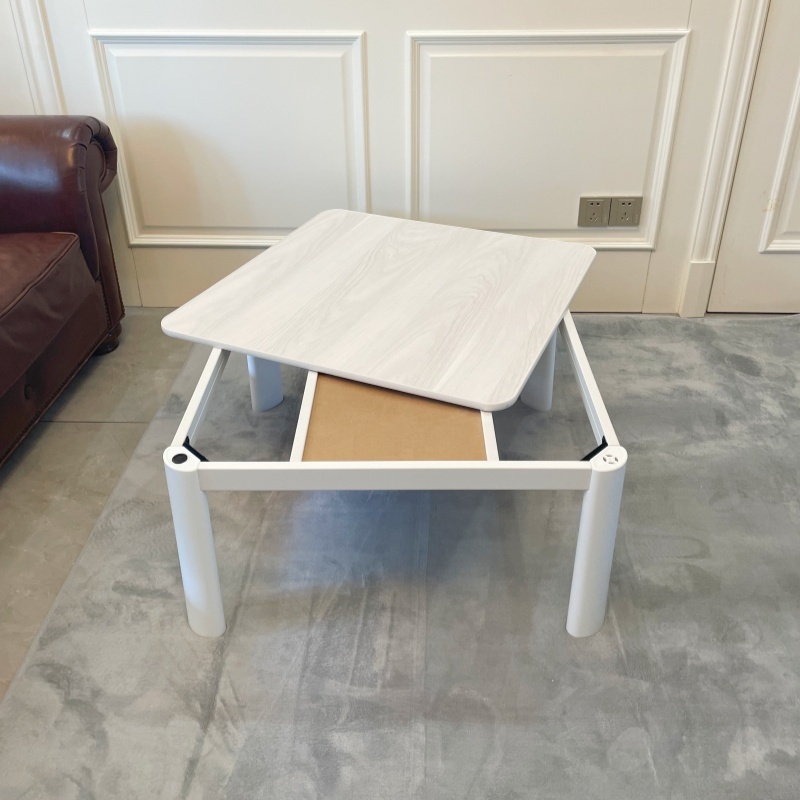 Low-Profile Kotatsu Set - Complete 4-Piece Kit with White Table