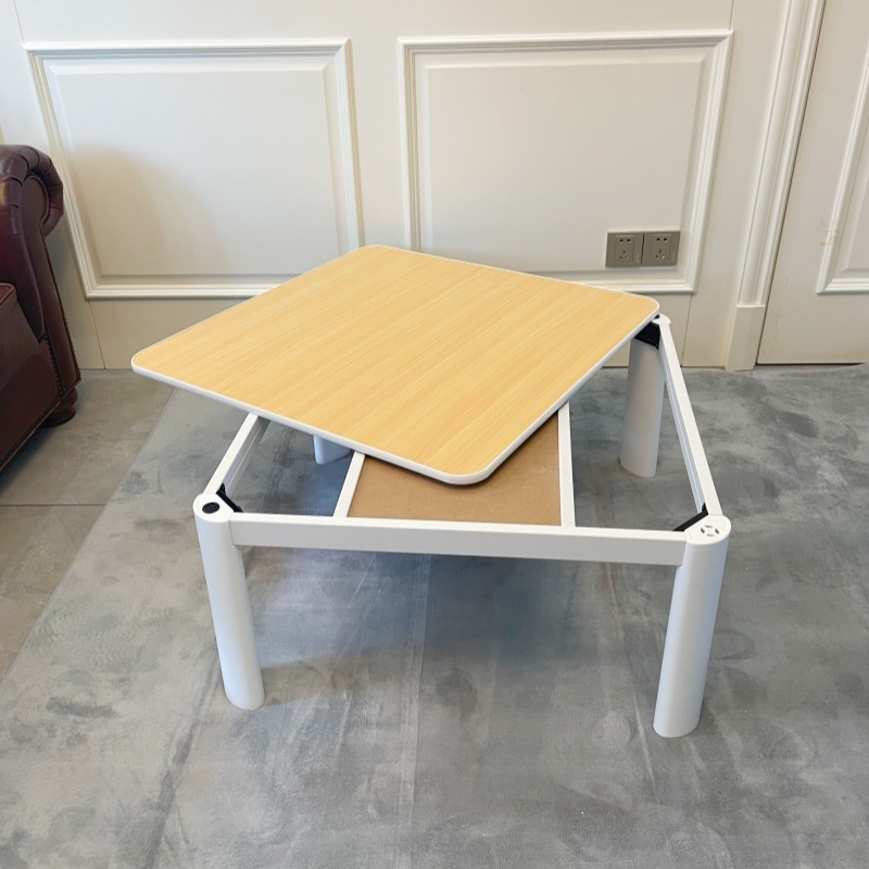 Low-Profile Kotatsu Set - Complete 4-Piece Kit with White Table