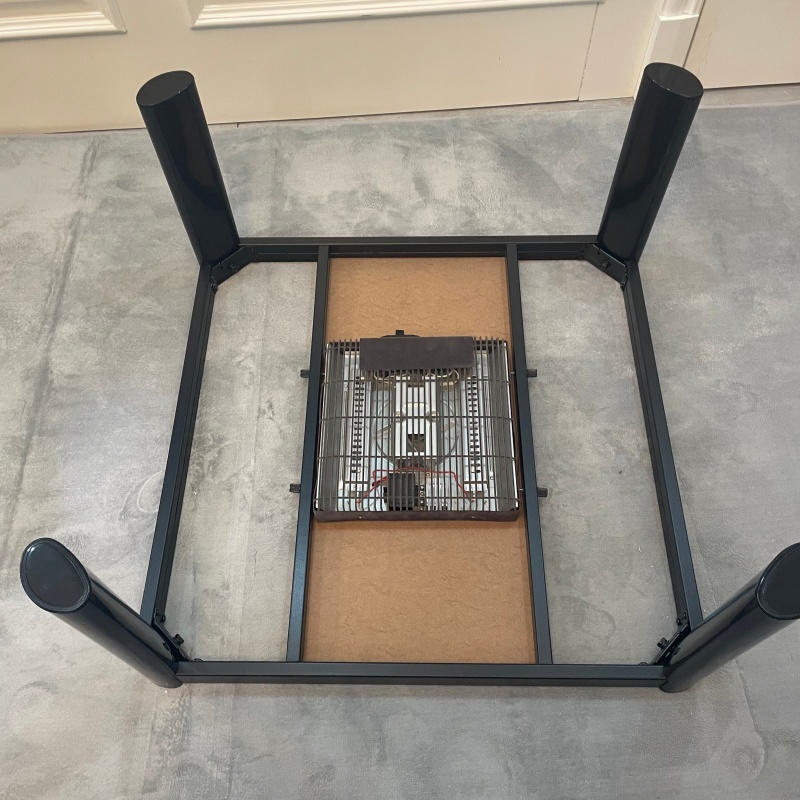 Stay Warm with a 4-Piece Kotatsu Set - Black Table, Heater, Futon