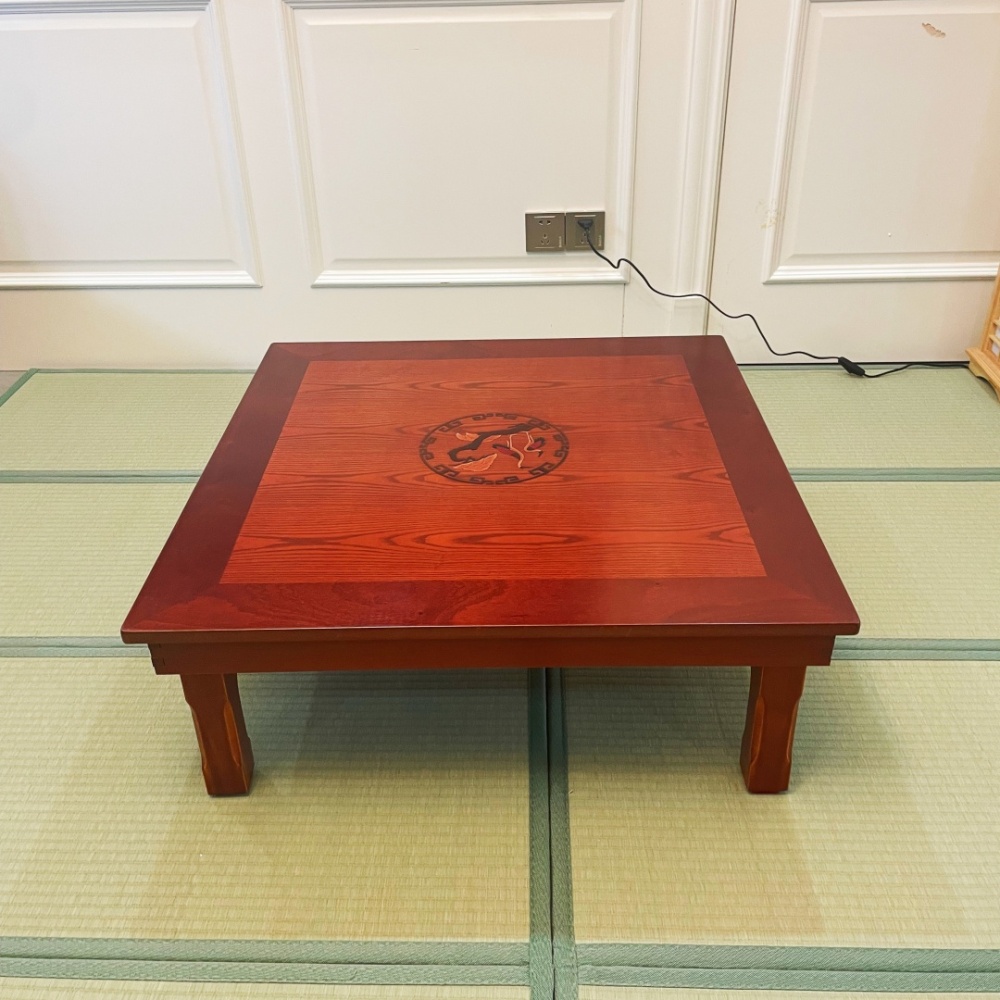 Multi-Functional Foldable Table 80x80cm - Korean Floor Style, Red Brown Color