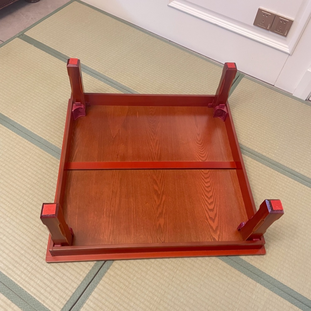 Multi-Functional Foldable Table 80x80cm - Korean Floor Style, Red Brown Color