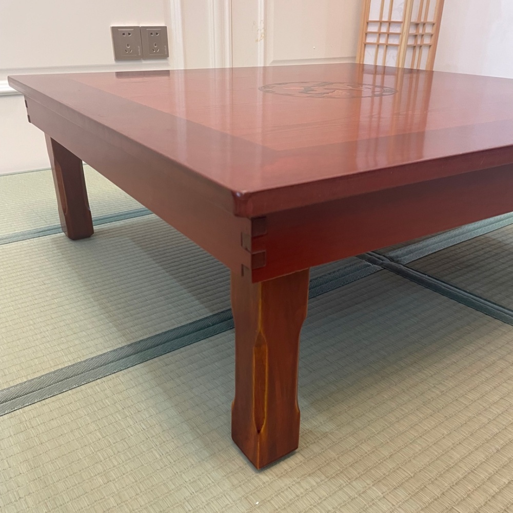 Multi-Functional Foldable Table 80x80cm - Korean Floor Style, Red Brown Color