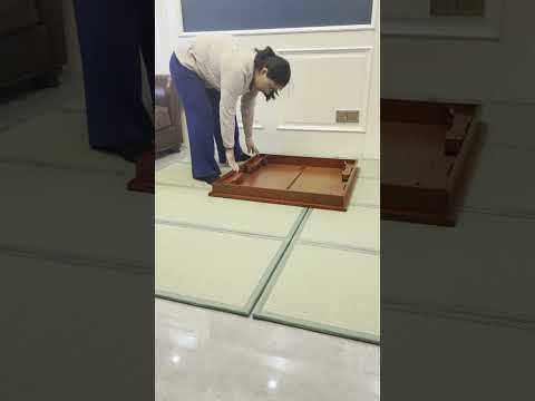 Multi-Functional Foldable Table 80x80cm - Korean Floor Style, Red Brown Color