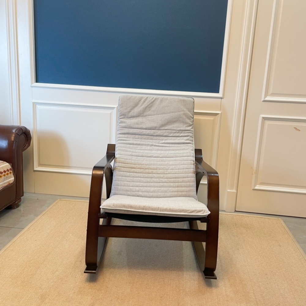 Premium Wooden Frame Rocking Chair – Grey Color Removable Cushion