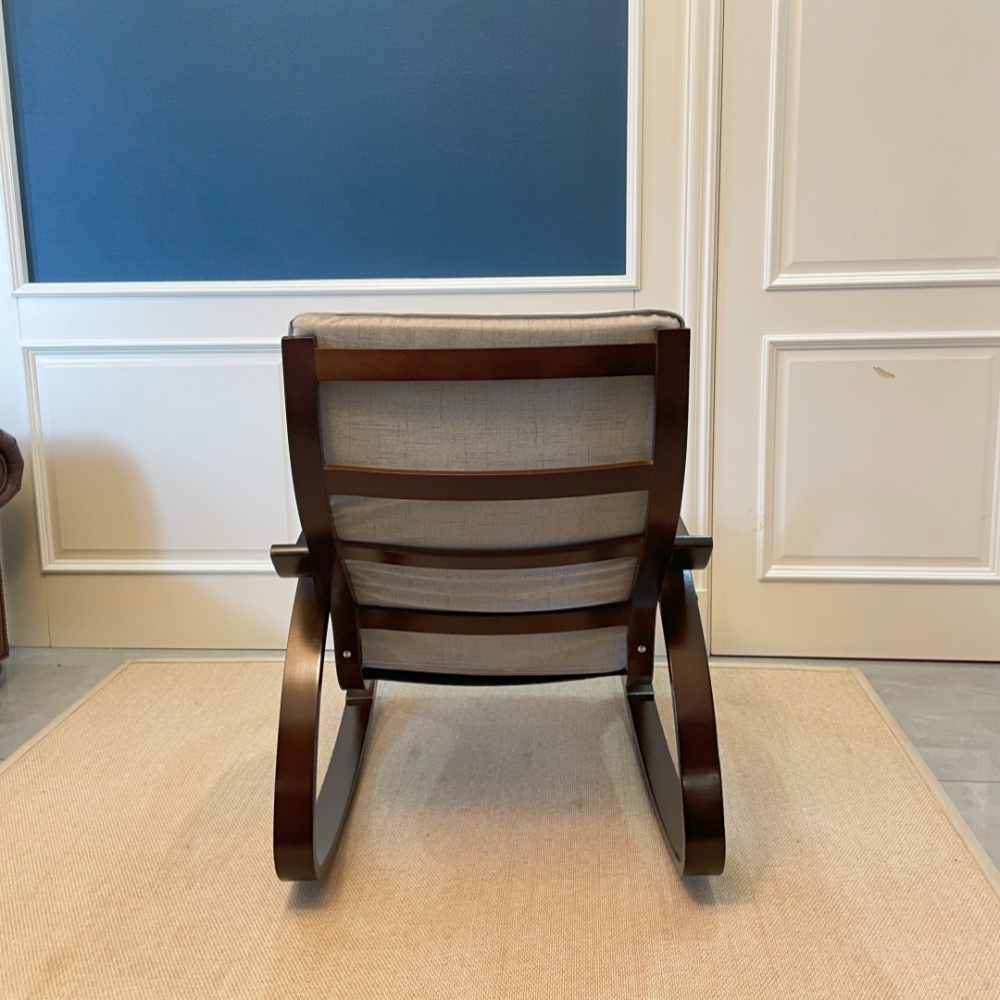 Premium Wooden Frame Rocking Chair – Grey Color Removable Cushion