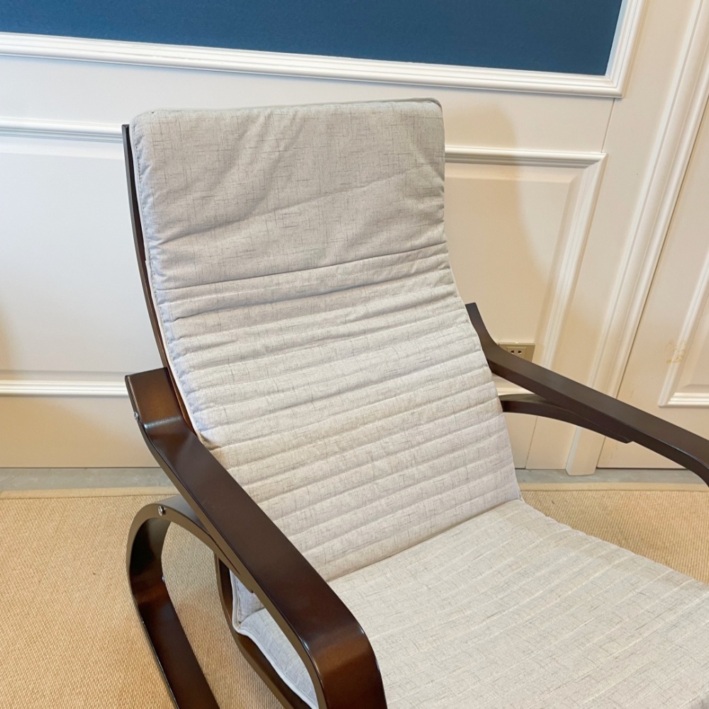 Premium Wooden Frame Rocking Chair – Grey Color Removable Cushion