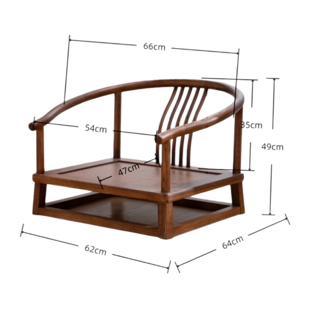 Zen Chair For Tea Tatami Seat Solid Ash Wood Chinese Style Armchair Circle Chair for Living Room Furniture Balcony Window