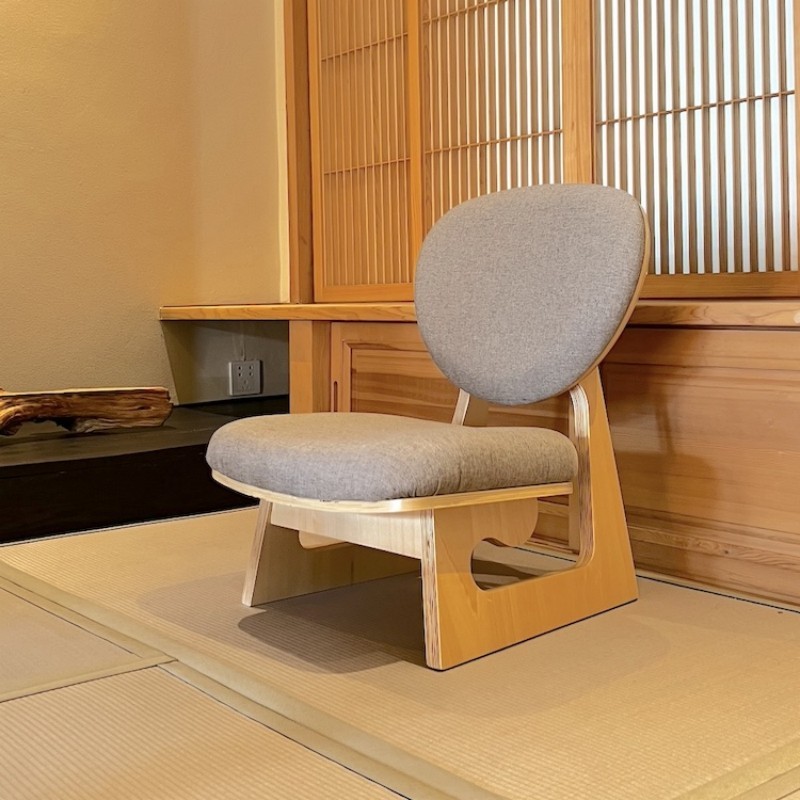 Space Saving Floor Chair Low Profile Seating Japanese Tatami Chair Wood Frame with Cushion Bedroom Dorm Room Balcony Relaxation