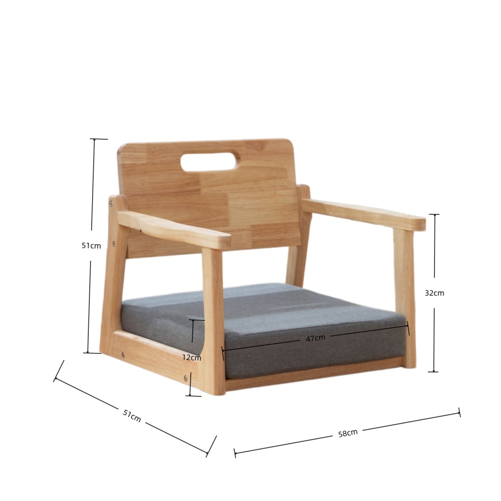 Premium Solid Wood Japanese Tatami Floor Chair Backrest Seat