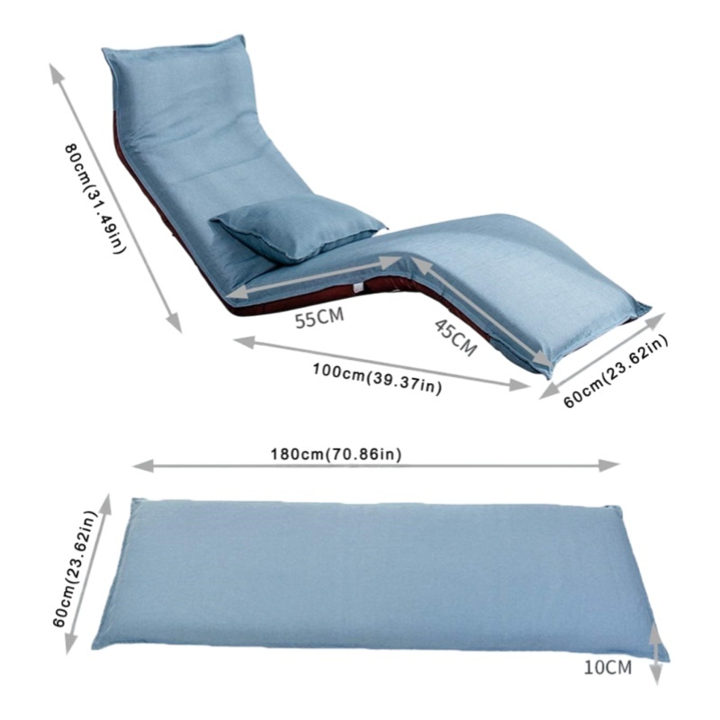 14-Position Adjustable Floor Chair – Foldable Design for Compact Storage