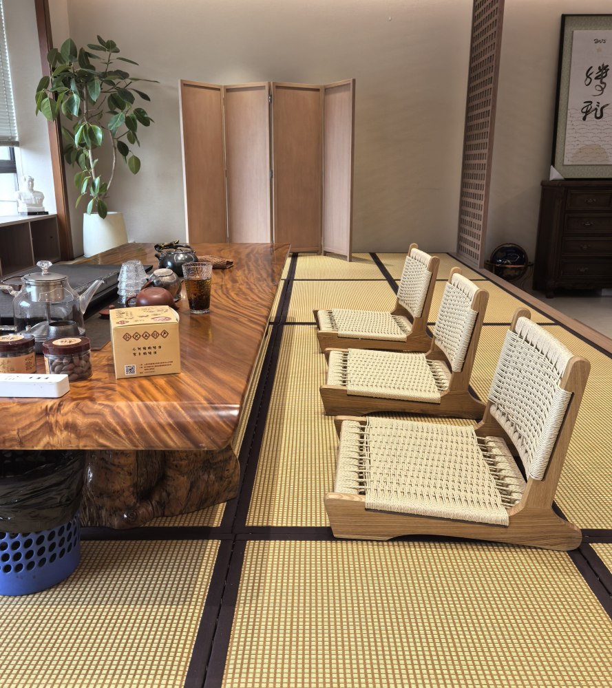 Tatami Legless Chair Woven Rattan Tatami Backrest Chair