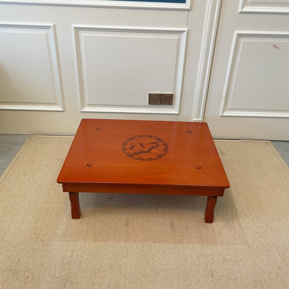 80X60cm Korean Foldable Tea Table – Low Profile Folding Tatami Table for Living Room – Portable Wooden Tea Tray