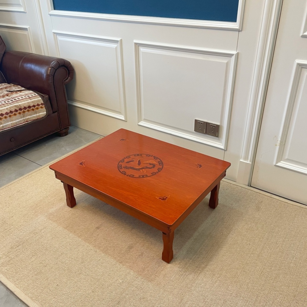 80X60cm Korean Foldable Tea Table – Low Profile Folding Tatami Table for Living Room – Portable Wooden Tea Tray