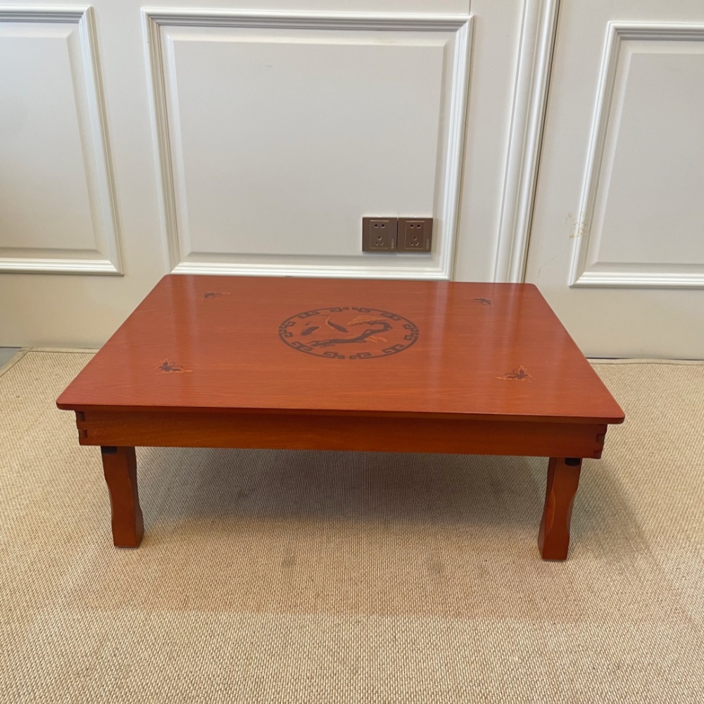 80X60cm Korean Foldable Tea Table – Low Profile Folding Tatami Table for Living Room – Portable Wooden Tea Tray